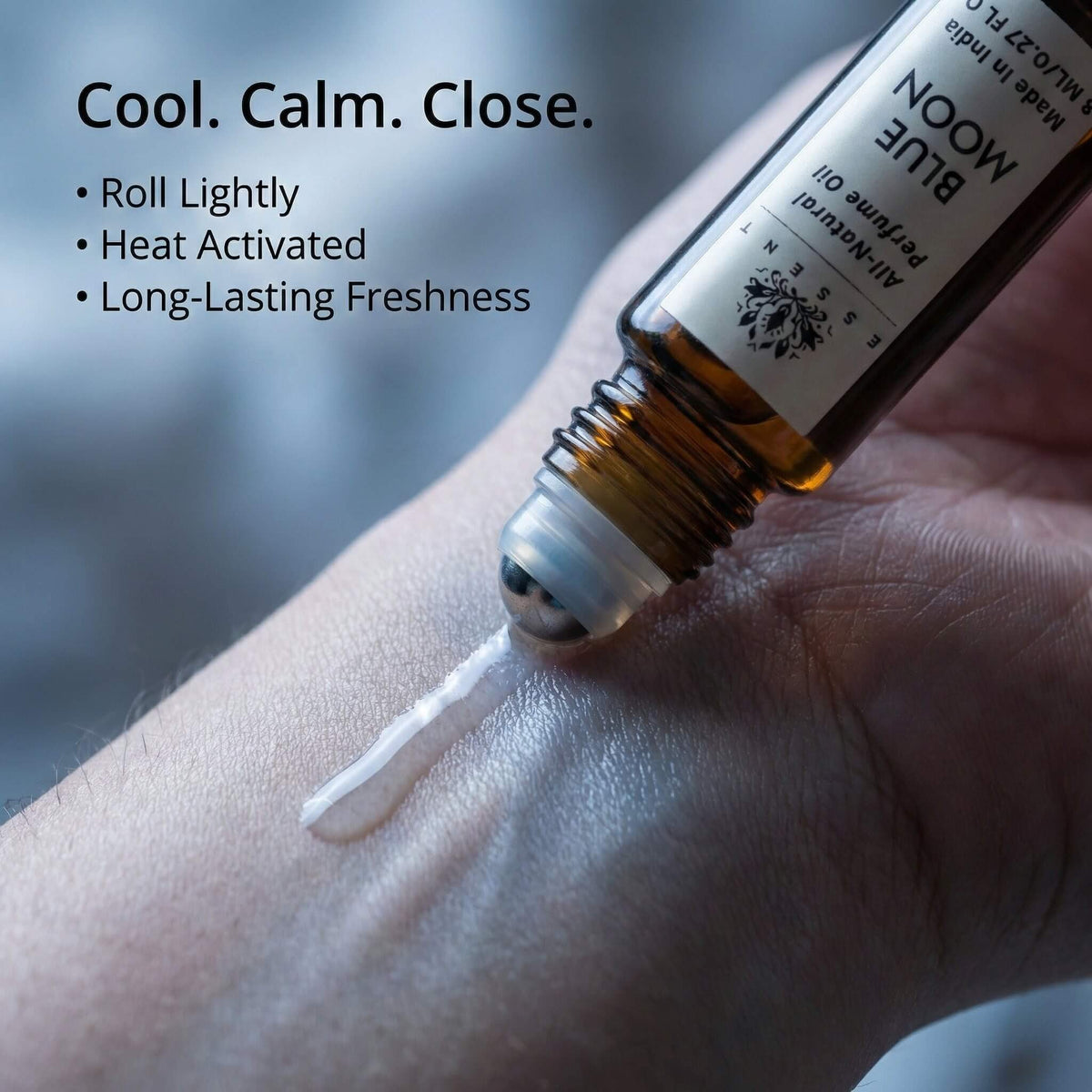 Essent Blue Moon 8 ml roll-on attar bottle — fresh citrus, view 5
