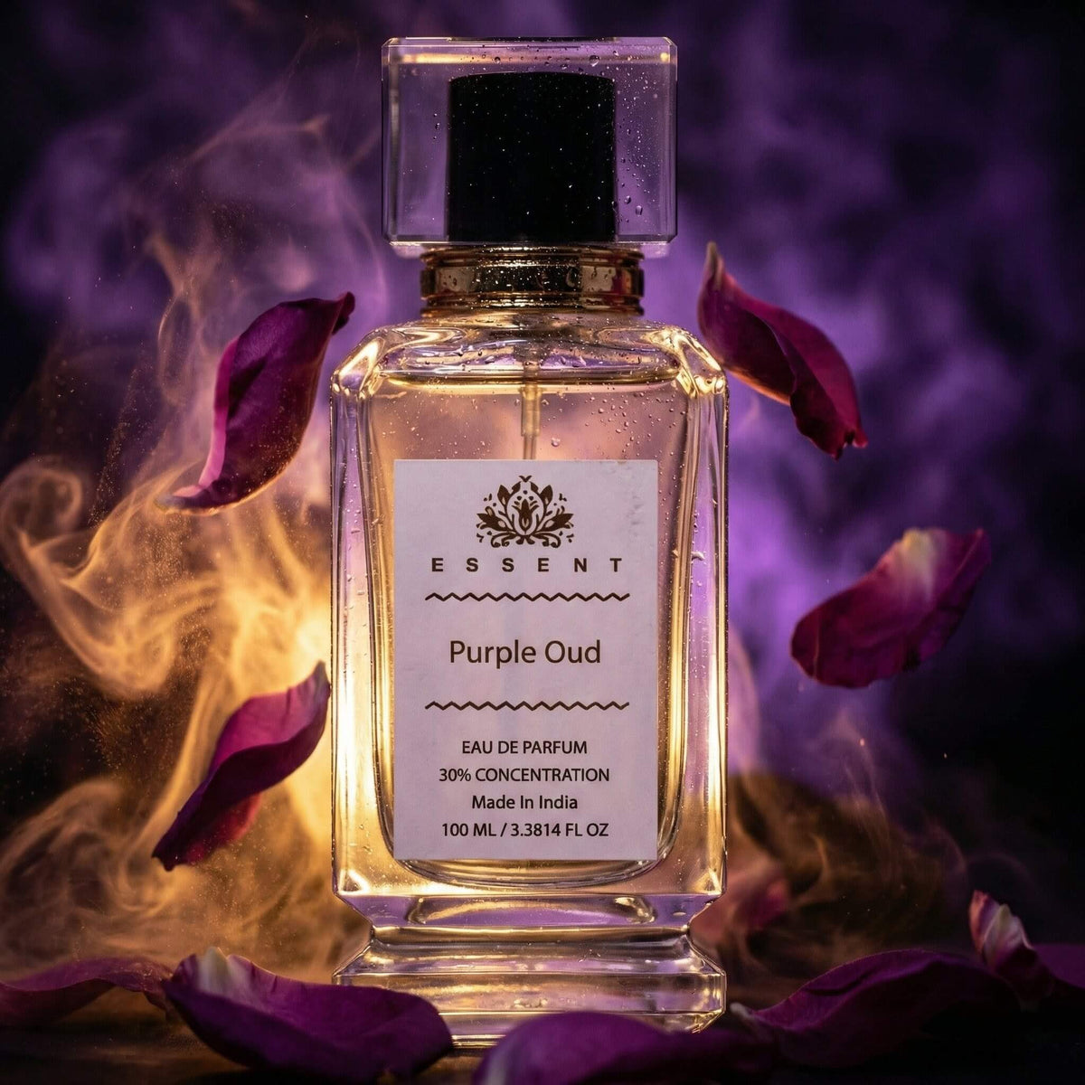 Essent Purple Oud 30 ml eau de parfum bottle — oud & amber, view 2