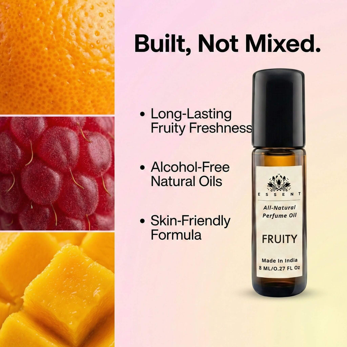 Essent Fruity 8 ml roll-on attar bottle — fruity floral, view 3