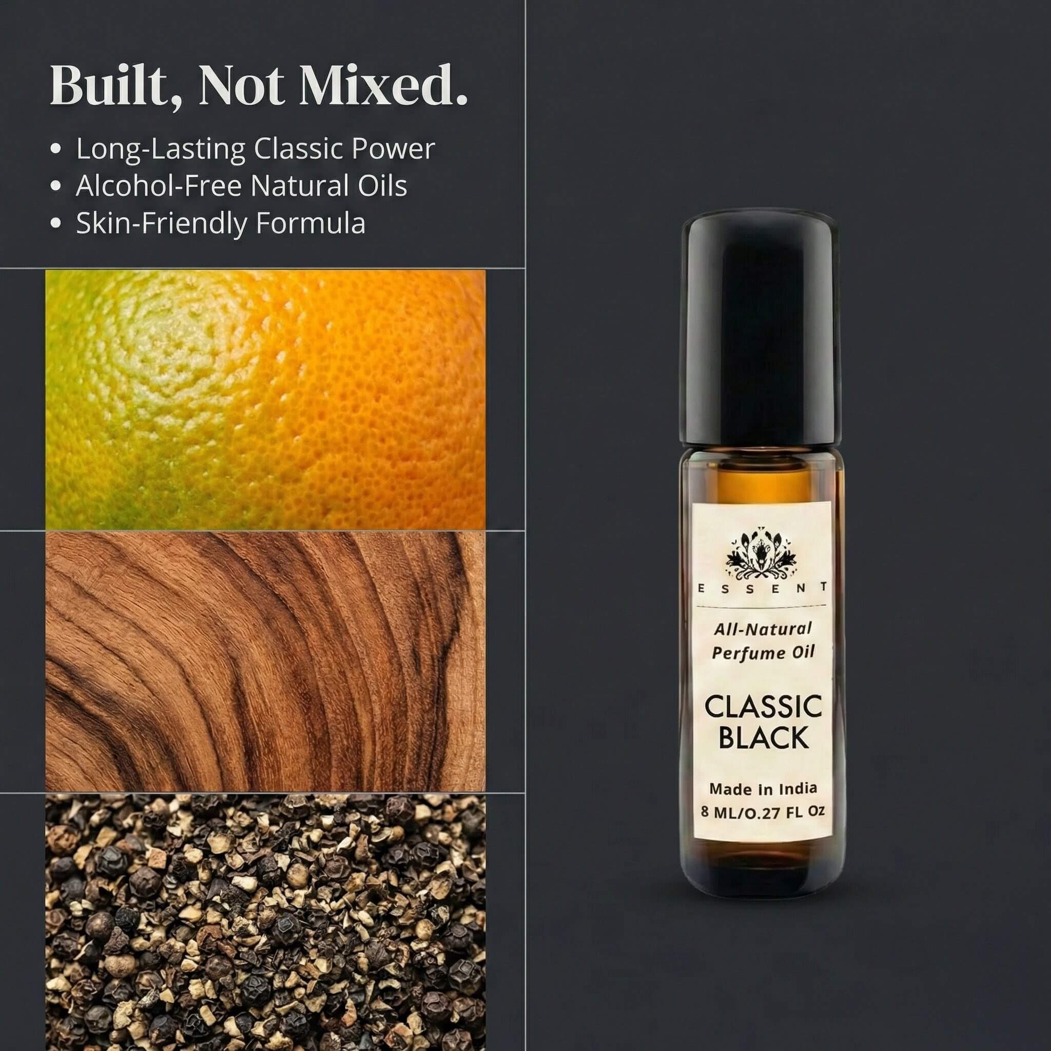Essent Classic Black Roll-On Attar/ Perfume Oil