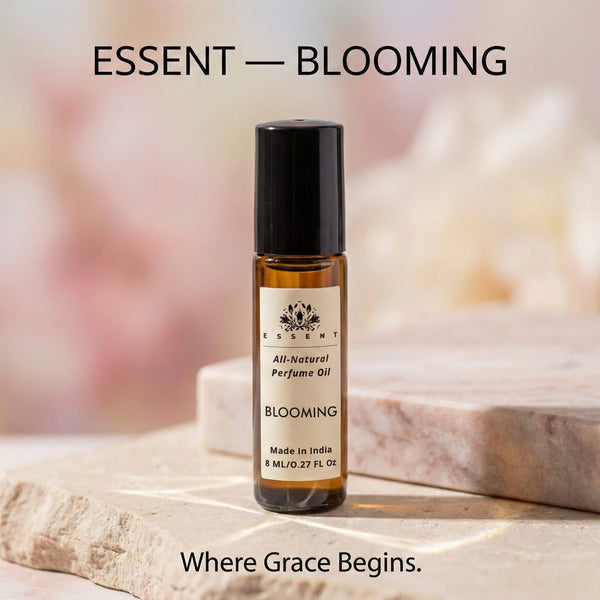Essent Blooming 8 ml roll-on attar bottle — fresh citrus