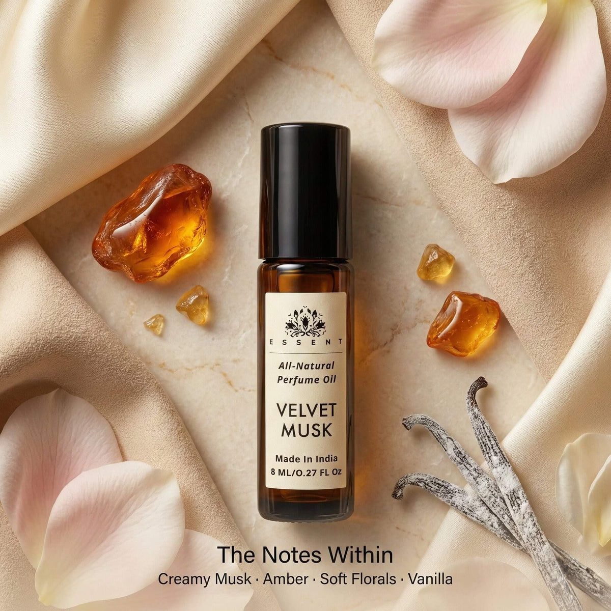Essent Velvet Musk 8 ml roll-on attar bottle — musk, view 2