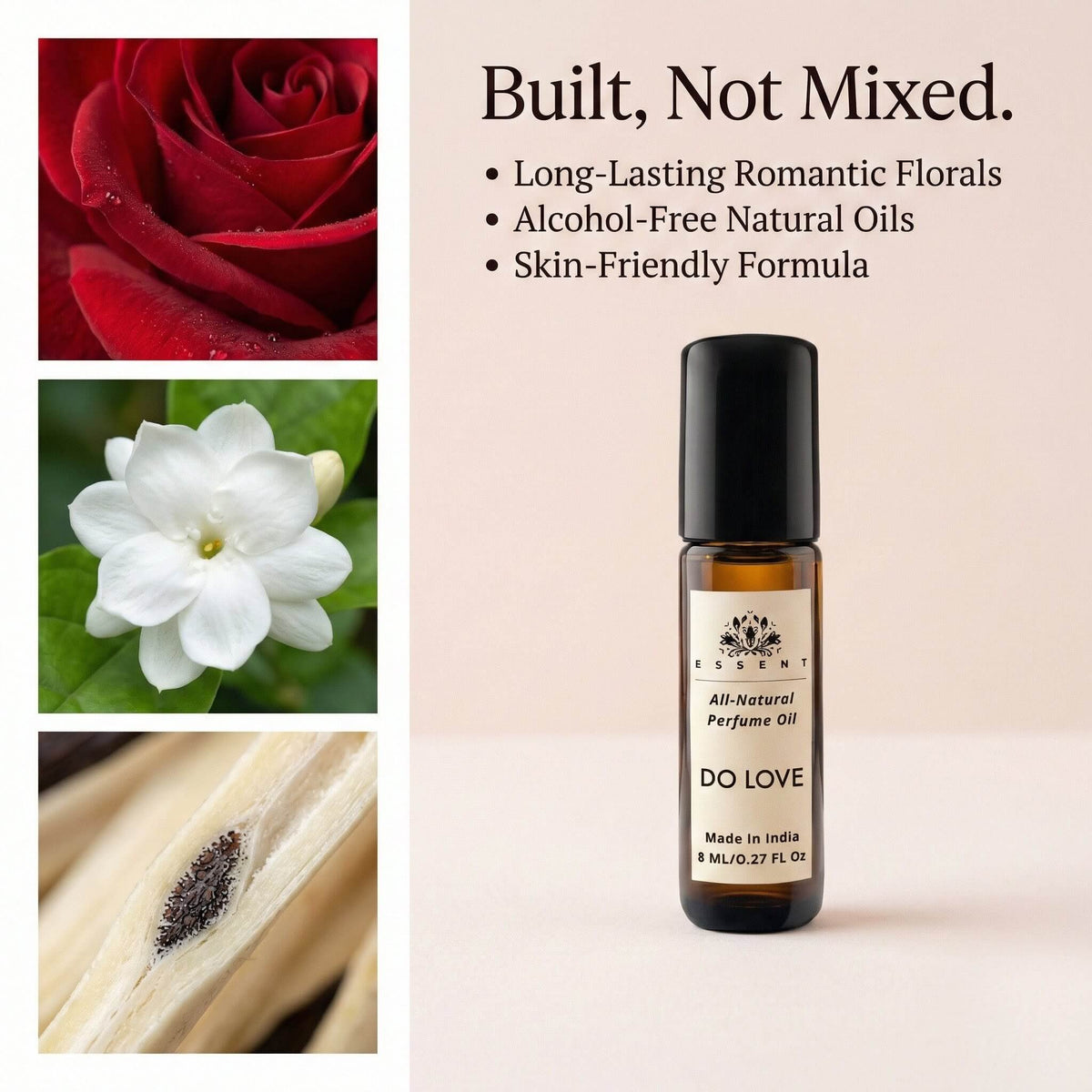 Essent Do Love 8 ml roll-on attar bottle — rose oriental, view 3