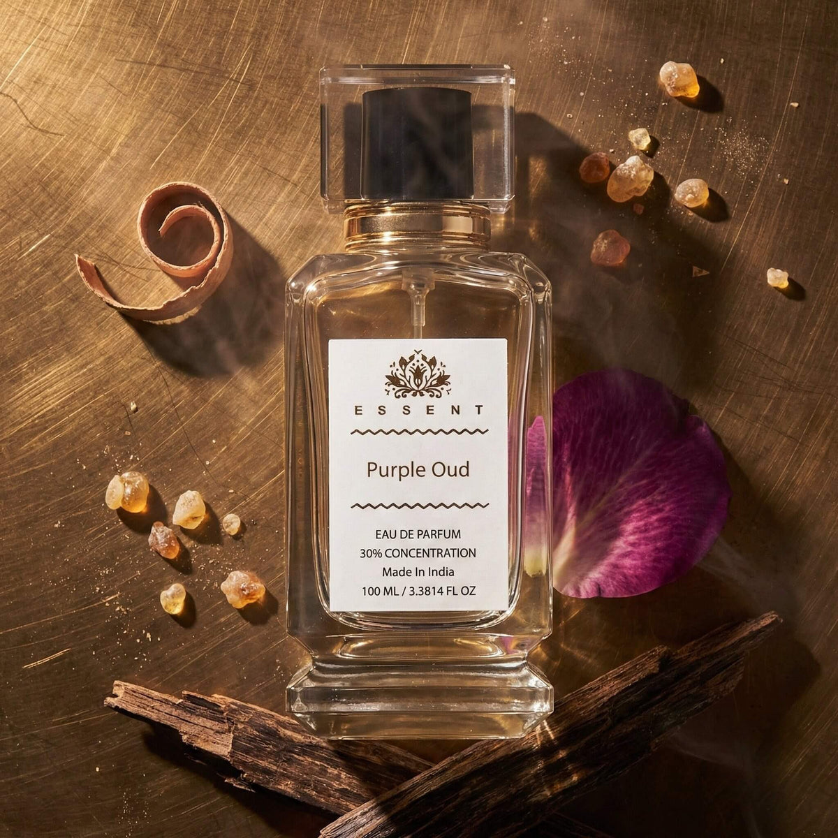 Essent Purple Oud 30 ml eau de parfum bottle — oud & amber, view 4