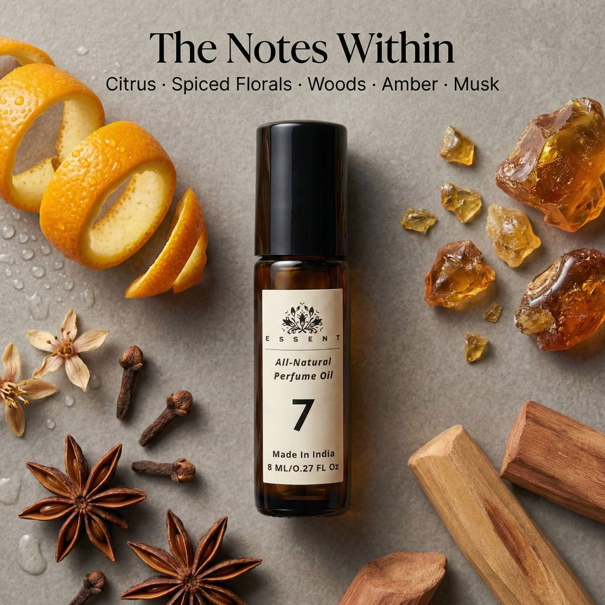 Essent 7 8 ml roll-on attar bottle — amber oriental, view 2