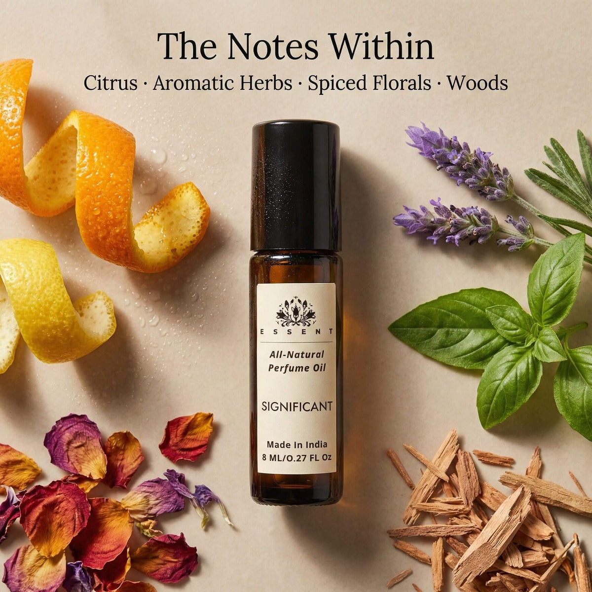 Essent Significant 8 ml roll-on attar bottle — fresh citrus, view 2