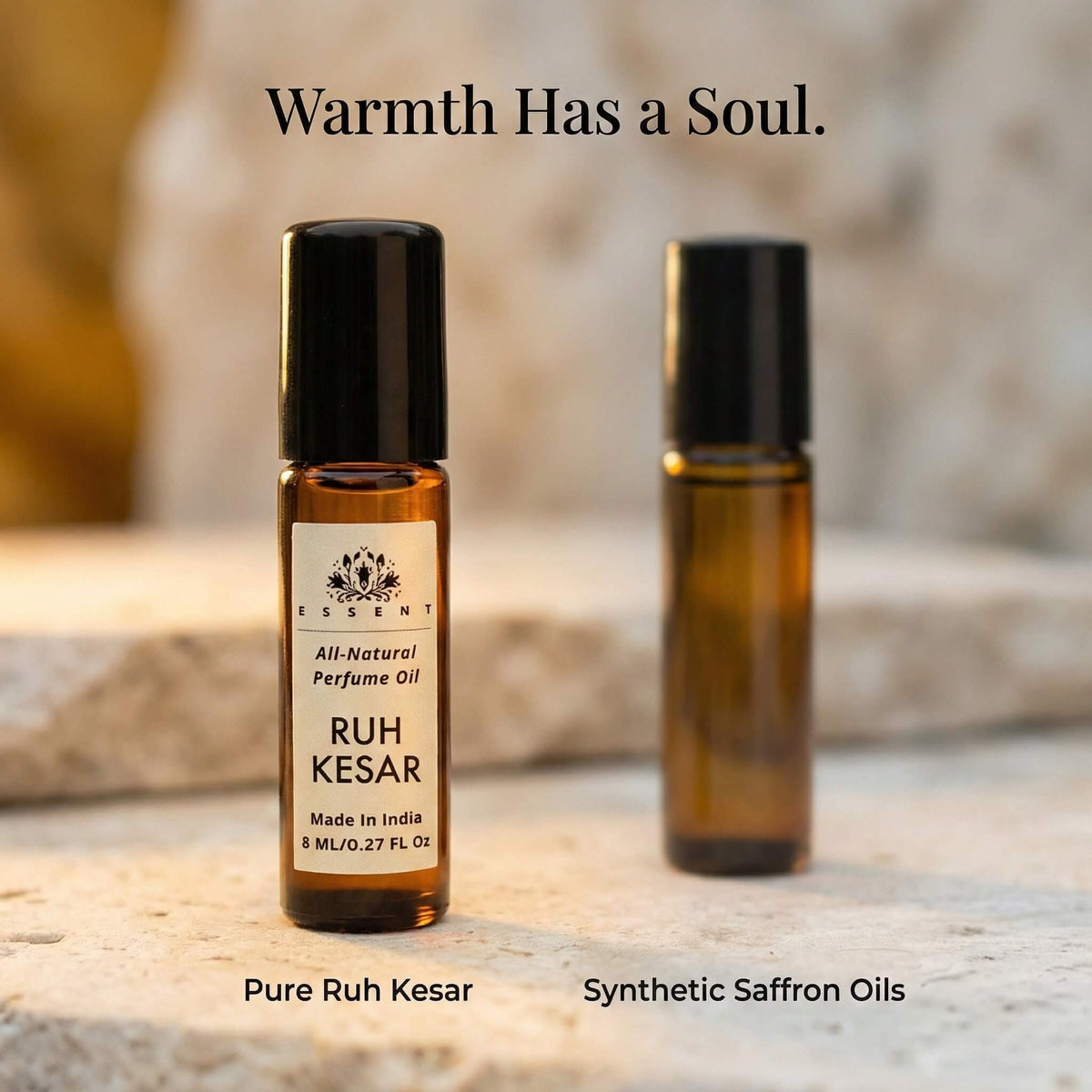 Essent Ruh Kesar 8 ml roll-on attar bottle — spicy oriental, view 4