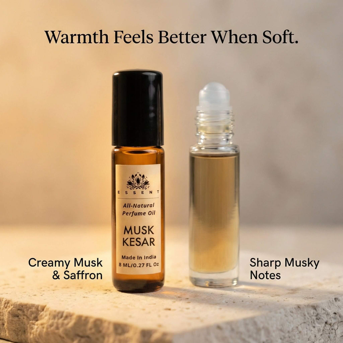 Essent Musk Kesar 8 ml roll-on attar bottle — musk, view 4