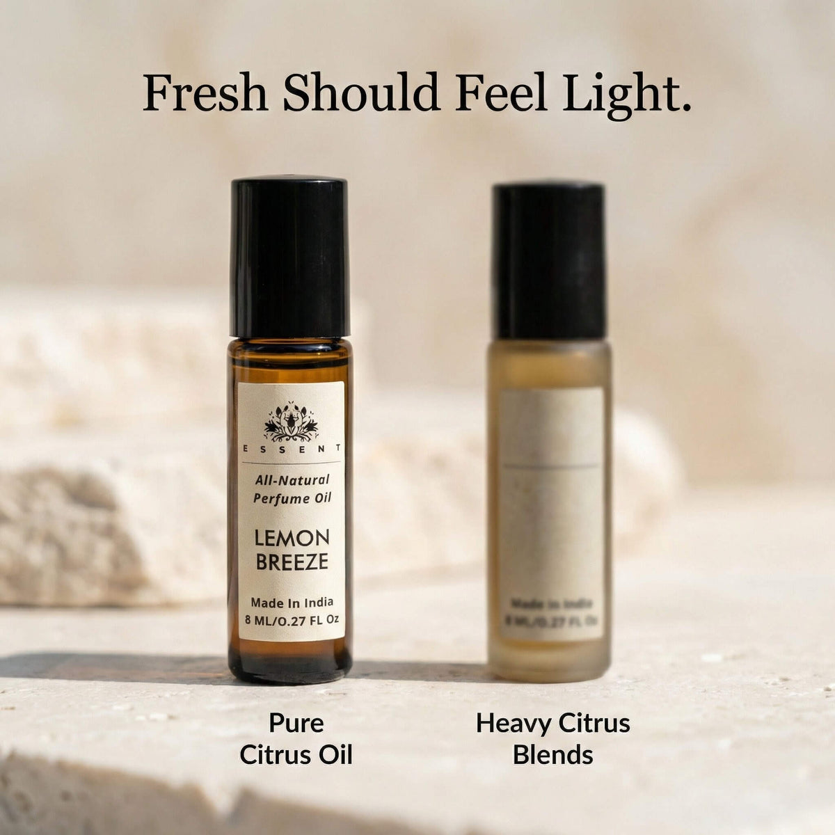 Essent Lemon Breeze 8 ml roll-on attar bottle — fresh citrus, view 4