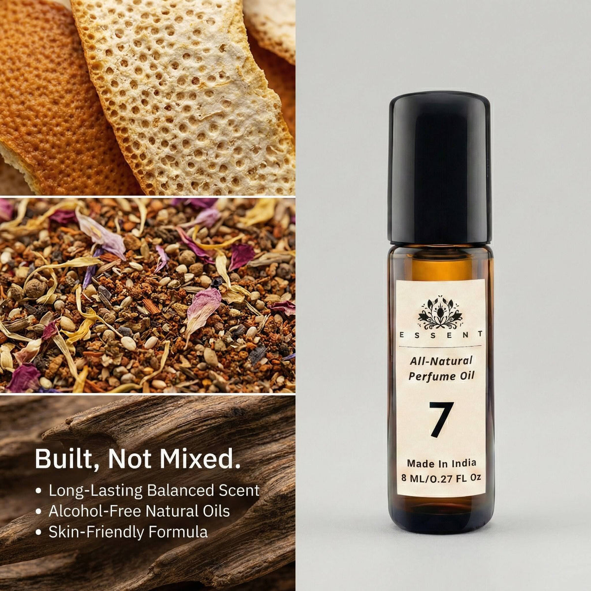 Essent 7 8 ml roll-on attar bottle — amber oriental, view 3
