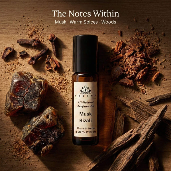 Essent Musk Rizali 8 ml roll-on attar bottle — musk