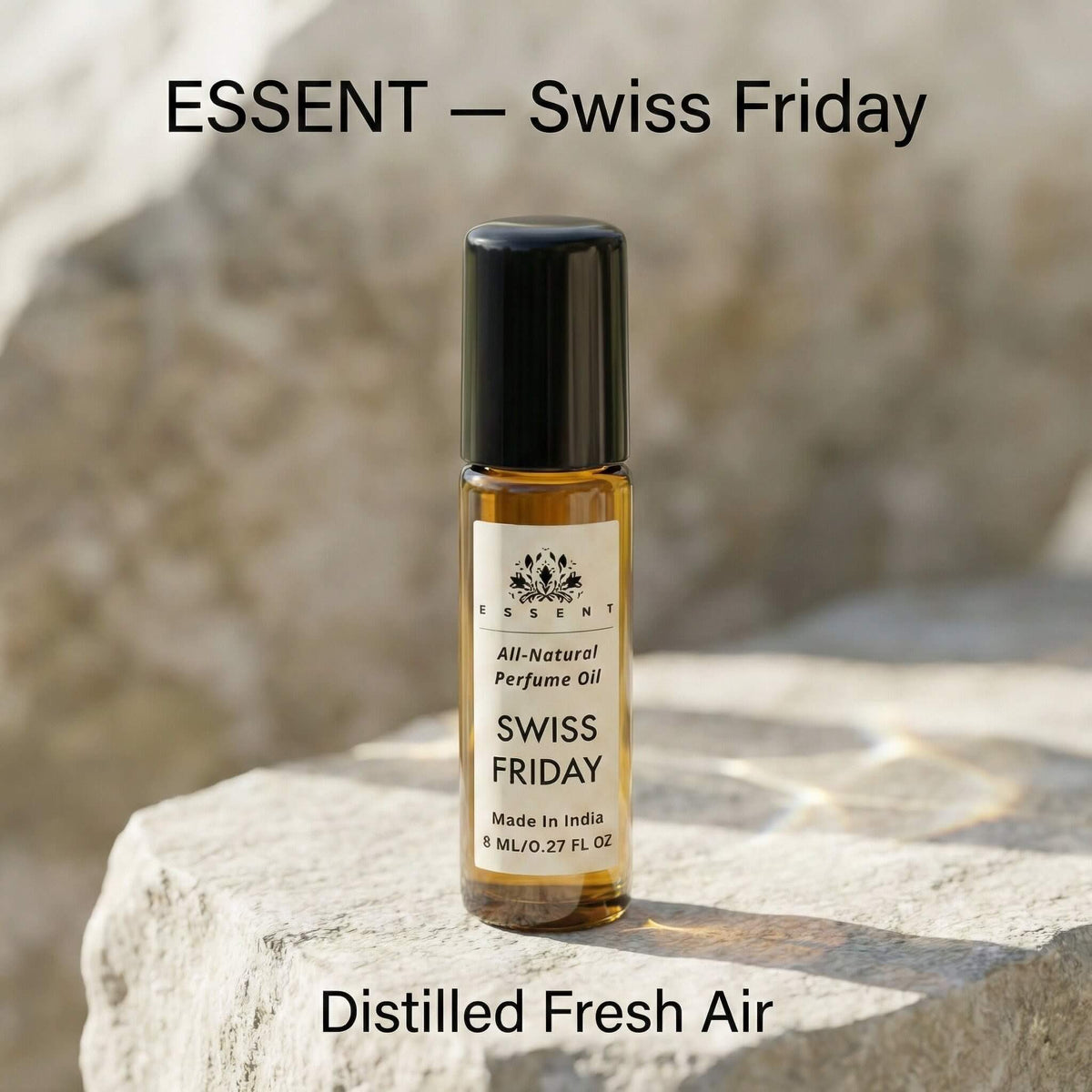 Essent Swiss Friday 8 ml roll-on attar bottle — fresh citrus