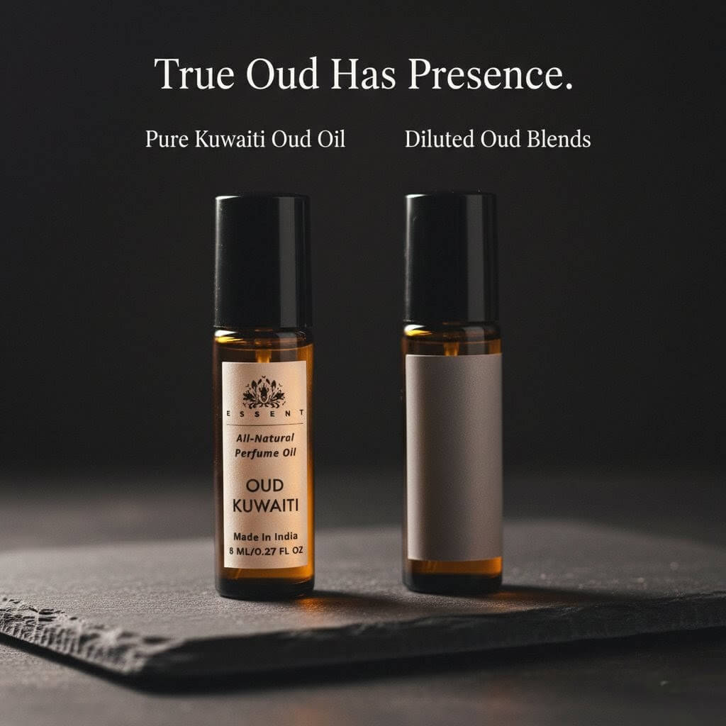 Essent Oud Kuwaiti 8 ml roll-on attar bottle — oud & amber, view 4