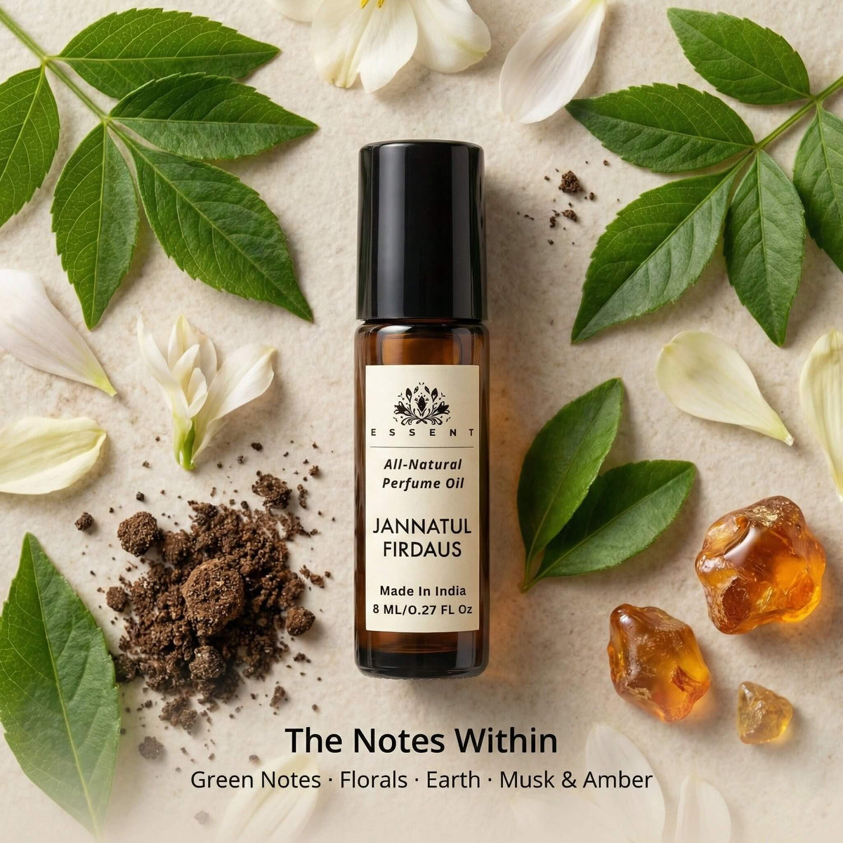 Essent Jannatul Firdaus 8 ml roll-on attar bottle — amber oriental, view 2