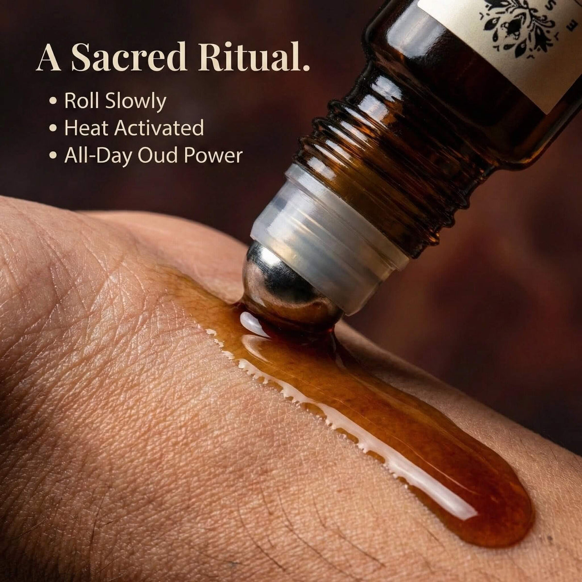 Essent Arabian Oud 8 ml roll-on attar bottle — oud & amber, view 5