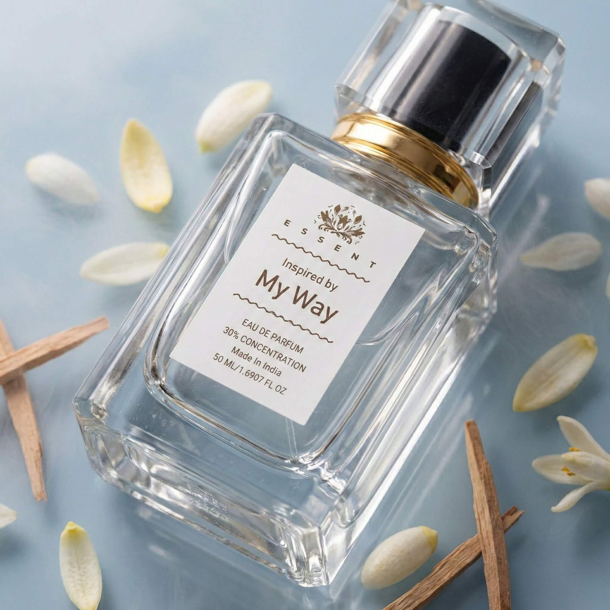 Essent My Way 100 ml eau de parfum bottle — white floral, view 4