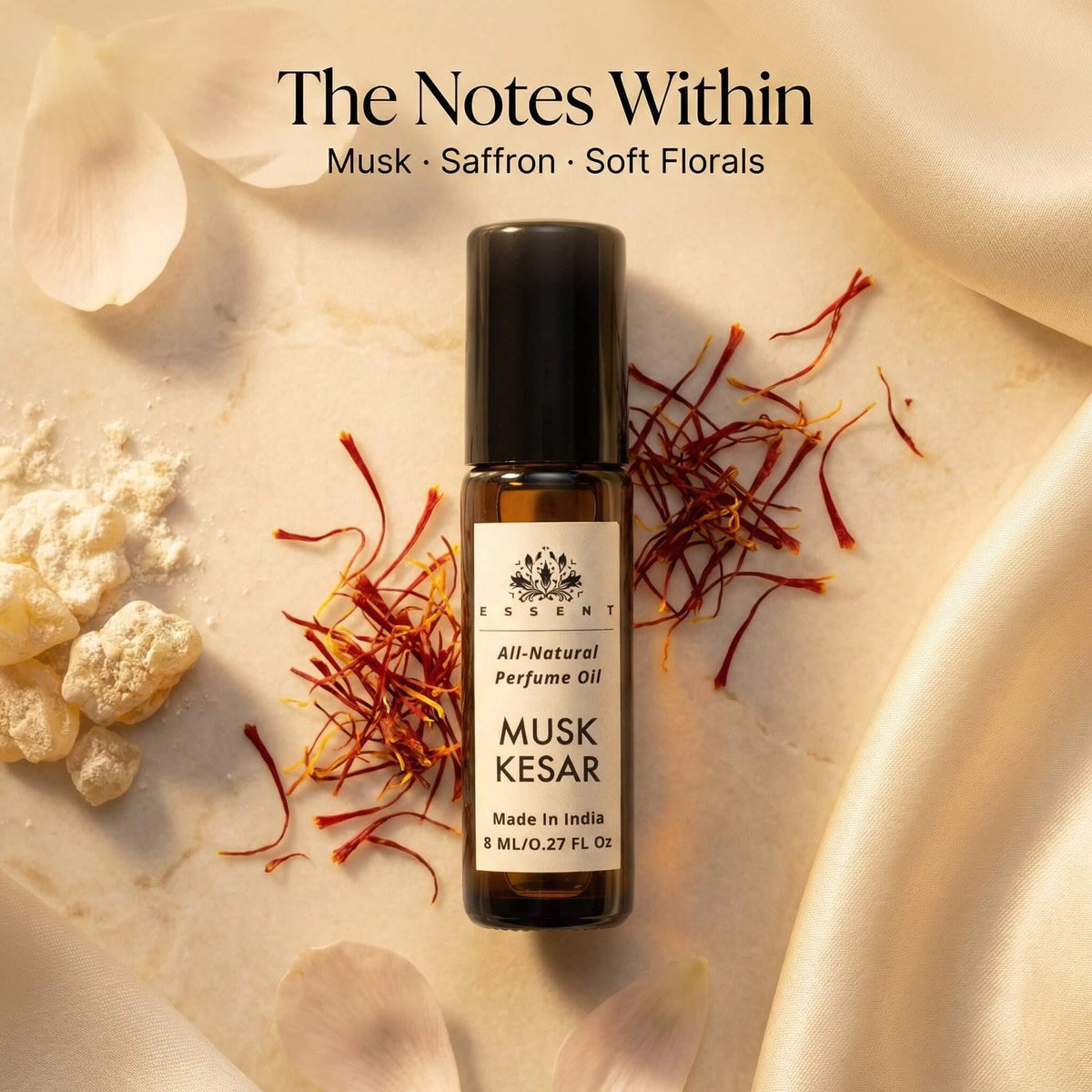 Essent Musk Kesar 8 ml roll-on attar bottle — musk, view 2