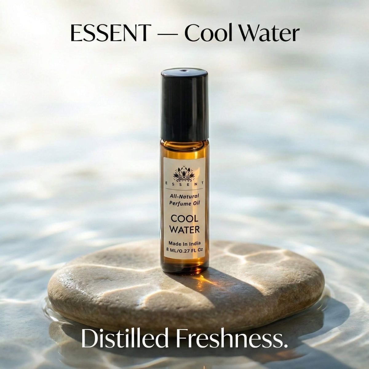 Essent Cool Water 8 ml roll-on attar bottle — fresh citrus