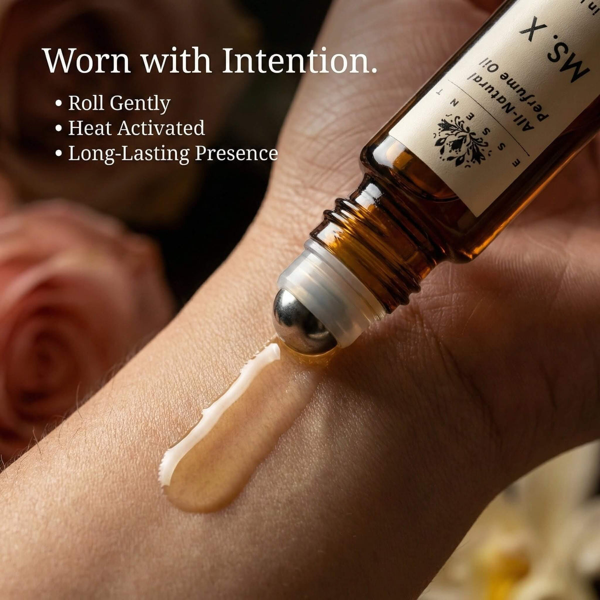 Essent Miss X 8 ml roll-on attar bottle — rose oriental, view 5
