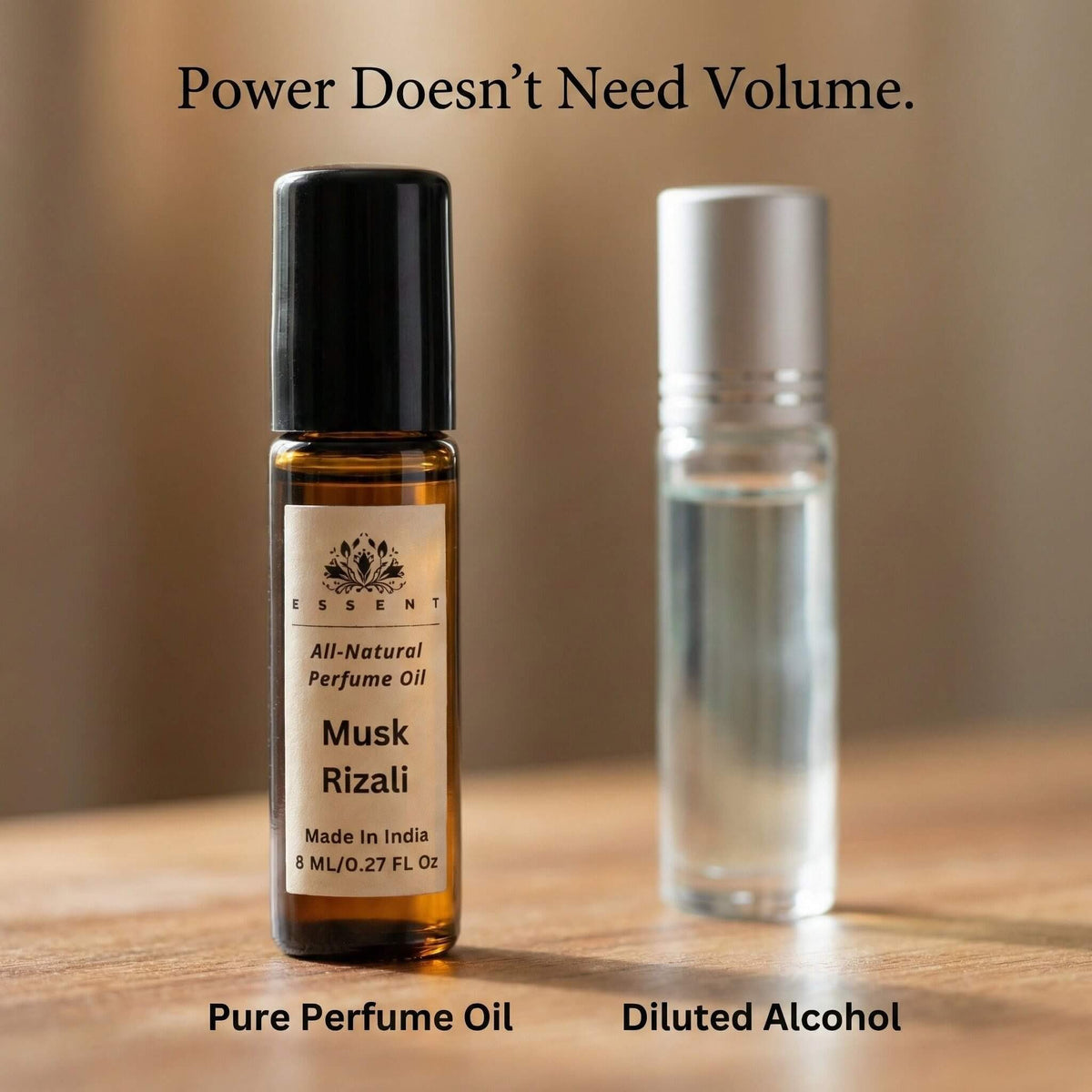 Essent Musk Rizali 8 ml roll-on attar bottle — musk, view 4