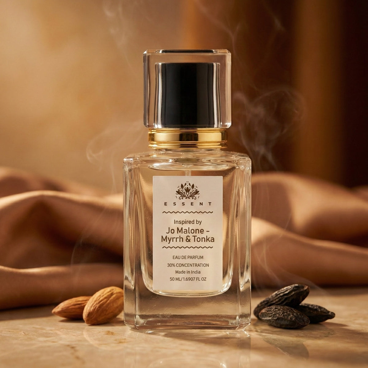 Essent Myrrh & Tonka 100 ml eau de parfum bottle — amber oriental, view 2
