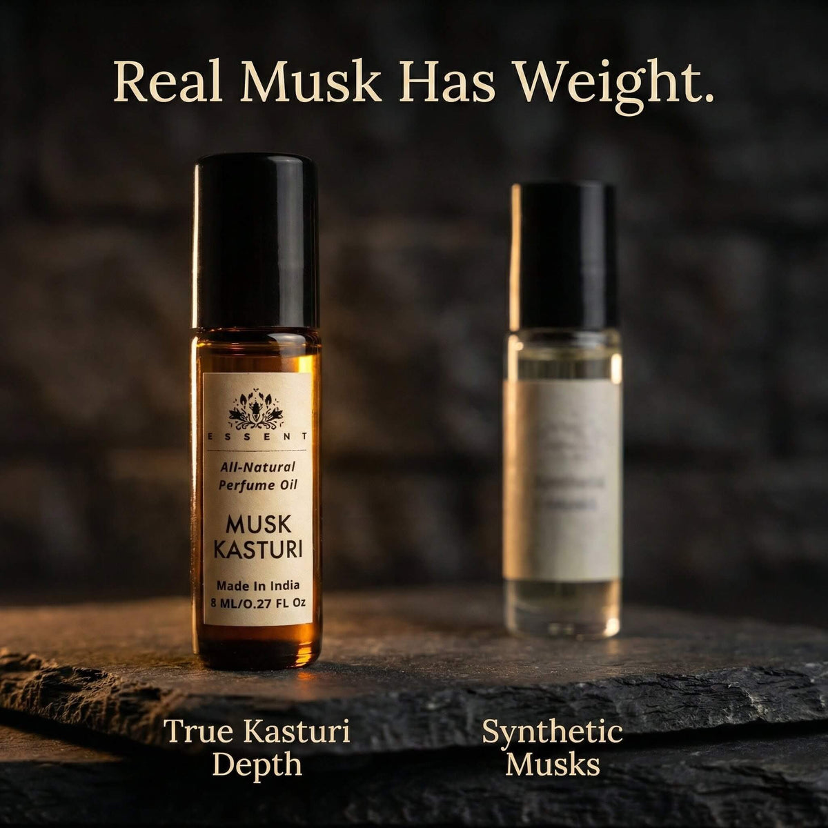 Essent Musk Kasturi 8 ml roll-on attar bottle — musk, view 3