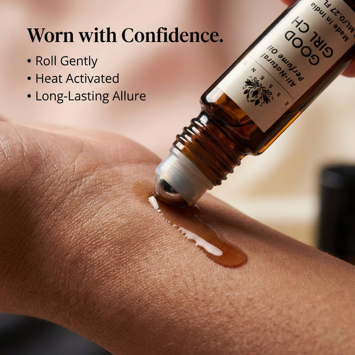 Essent Good Girl 8 ml roll-on attar bottle — amber oriental, view 5