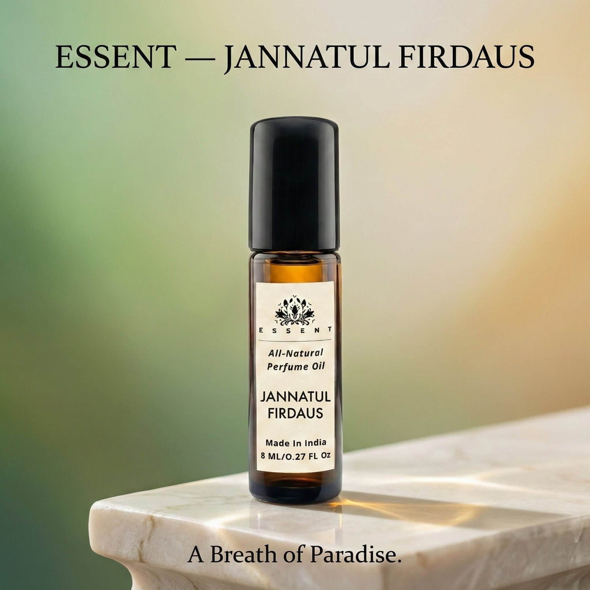 Essent Jannatul Firdaus 8 ml roll-on attar bottle — amber oriental