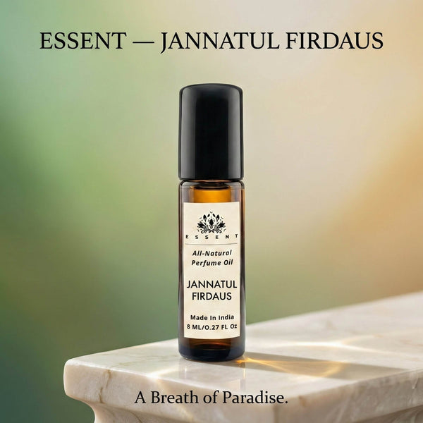 Essent Jannatul Firdaus 8 ml roll-on attar bottle — amber oriental