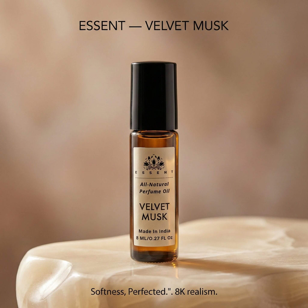 Essent Velvet Musk 8 ml roll-on attar bottle — musk