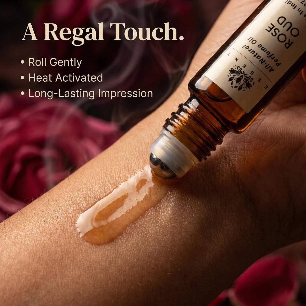 Essent Rose Oud 8 ml roll-on attar bottle — rose oriental, view 5