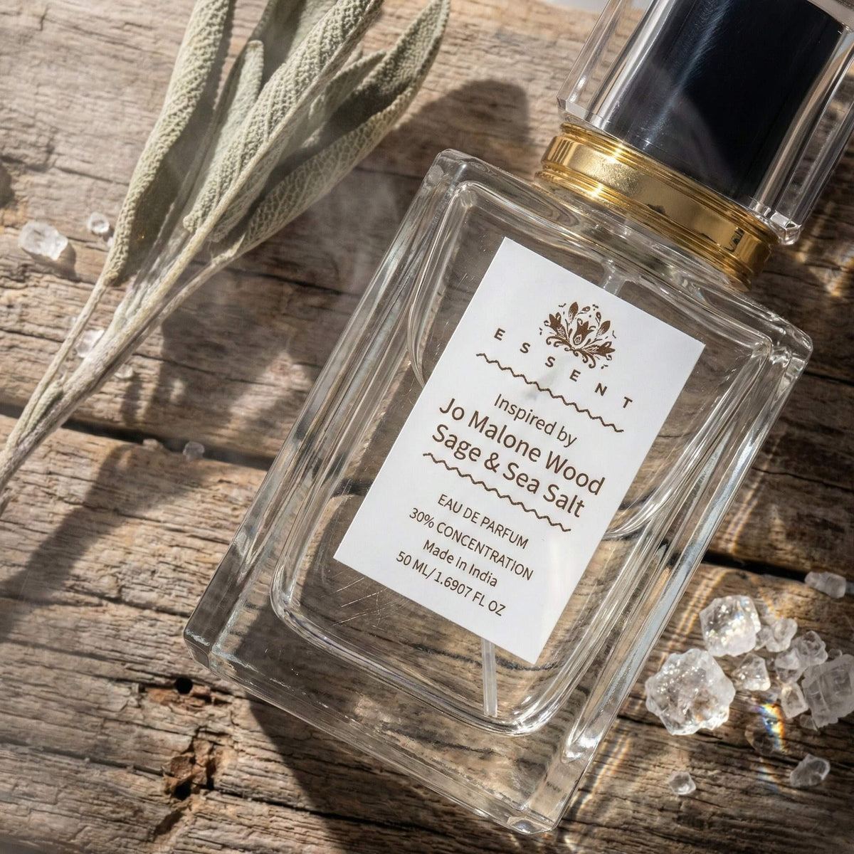 Essent Wood Sage & Sea Salt Inpsired 100 ml eau de parfum bottle — aquatic fresh, view 4