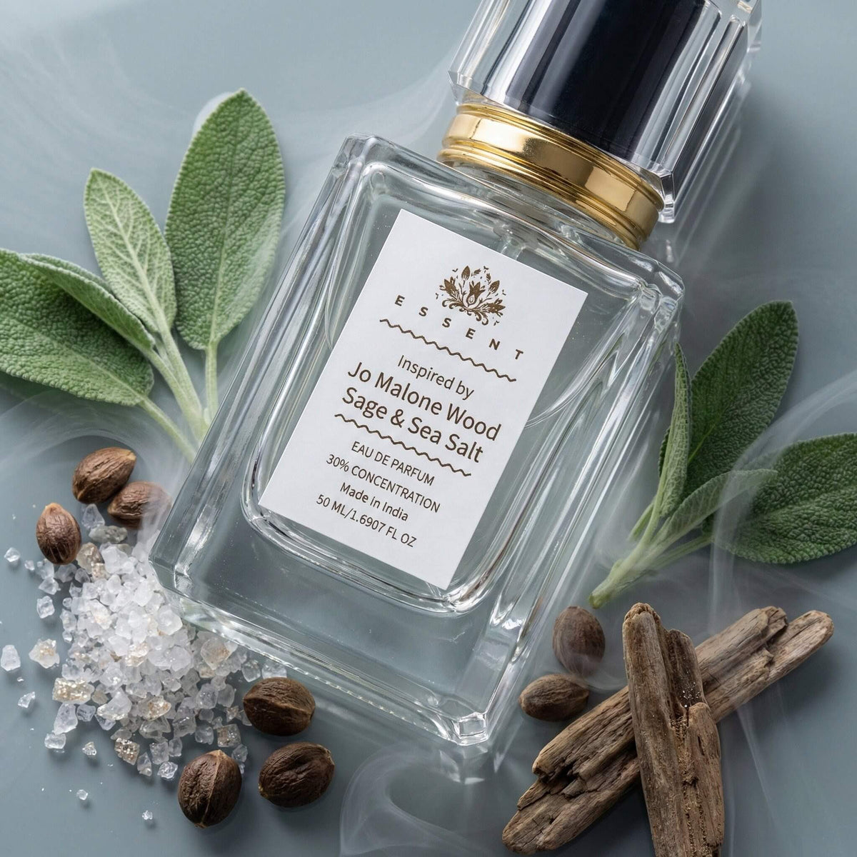 Essent Wood Sage & Sea Salt Inpsired 100 ml eau de parfum bottle — aquatic fresh, view 5