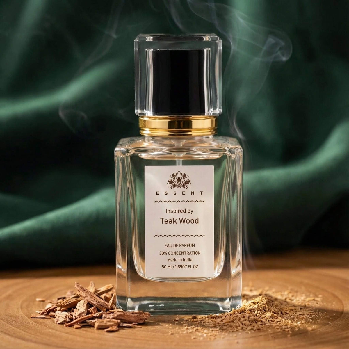 Essent Teak Wood 100 ml eau de parfum bottle — woody, view 3
