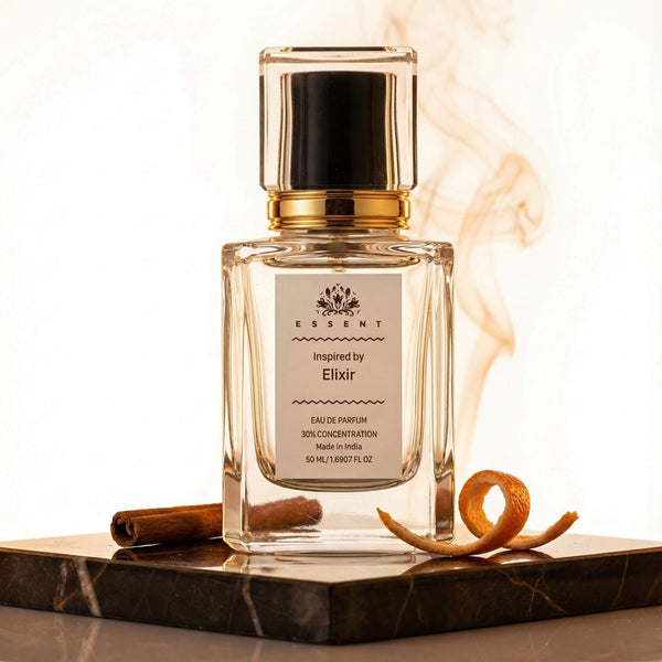 Essent Elixir 100 ml eau de parfum bottle — woody