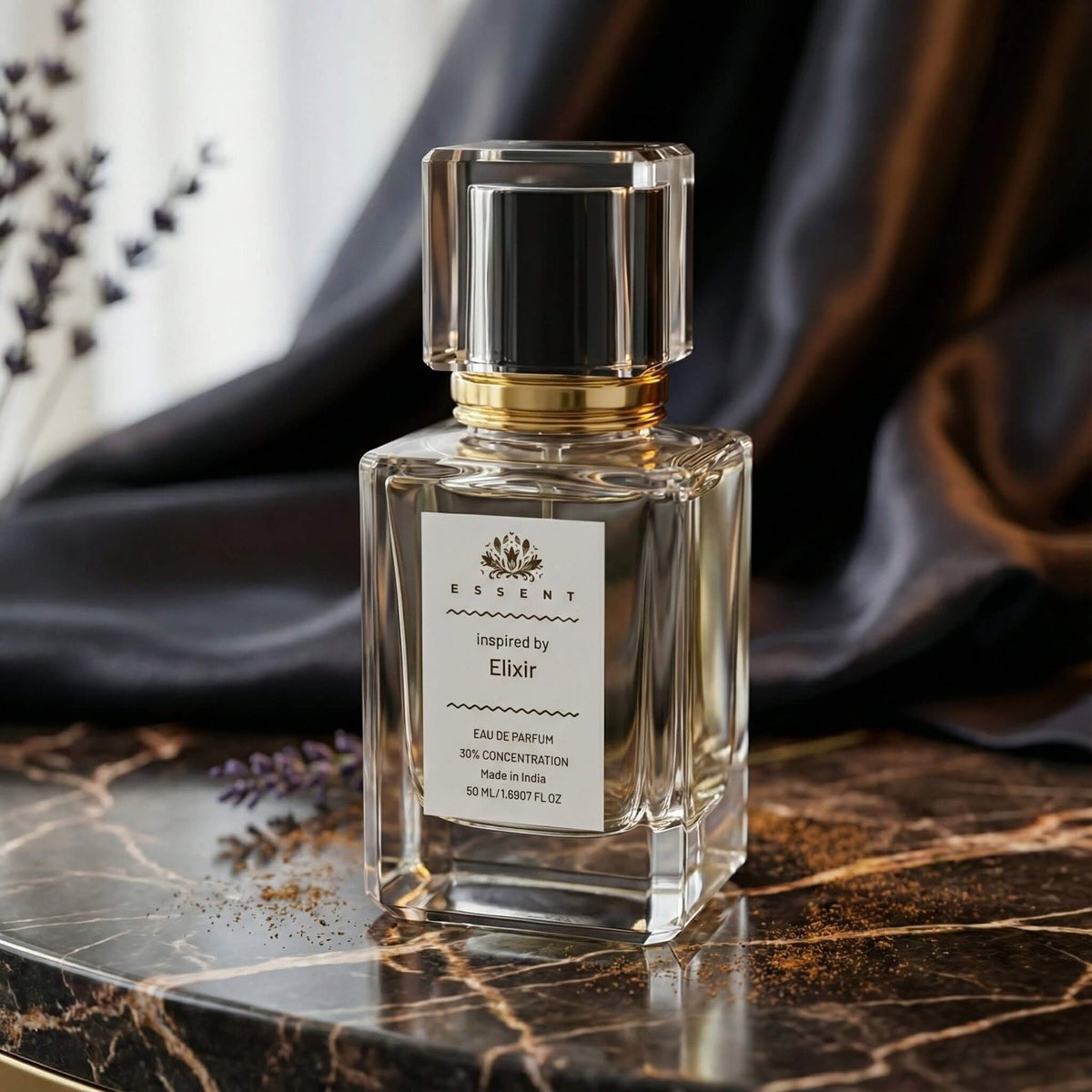 Essent Elixir 100 ml eau de parfum bottle — woody, view 3