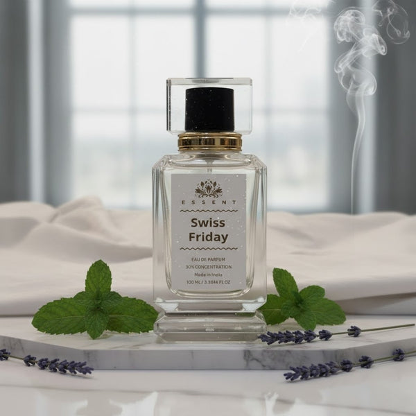 Essent Swiss Friday 30 ml eau de parfum bottle — fresh citrus