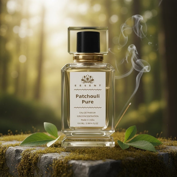 Essent Patchouli Pure 30 ml eau de parfum bottle — woody