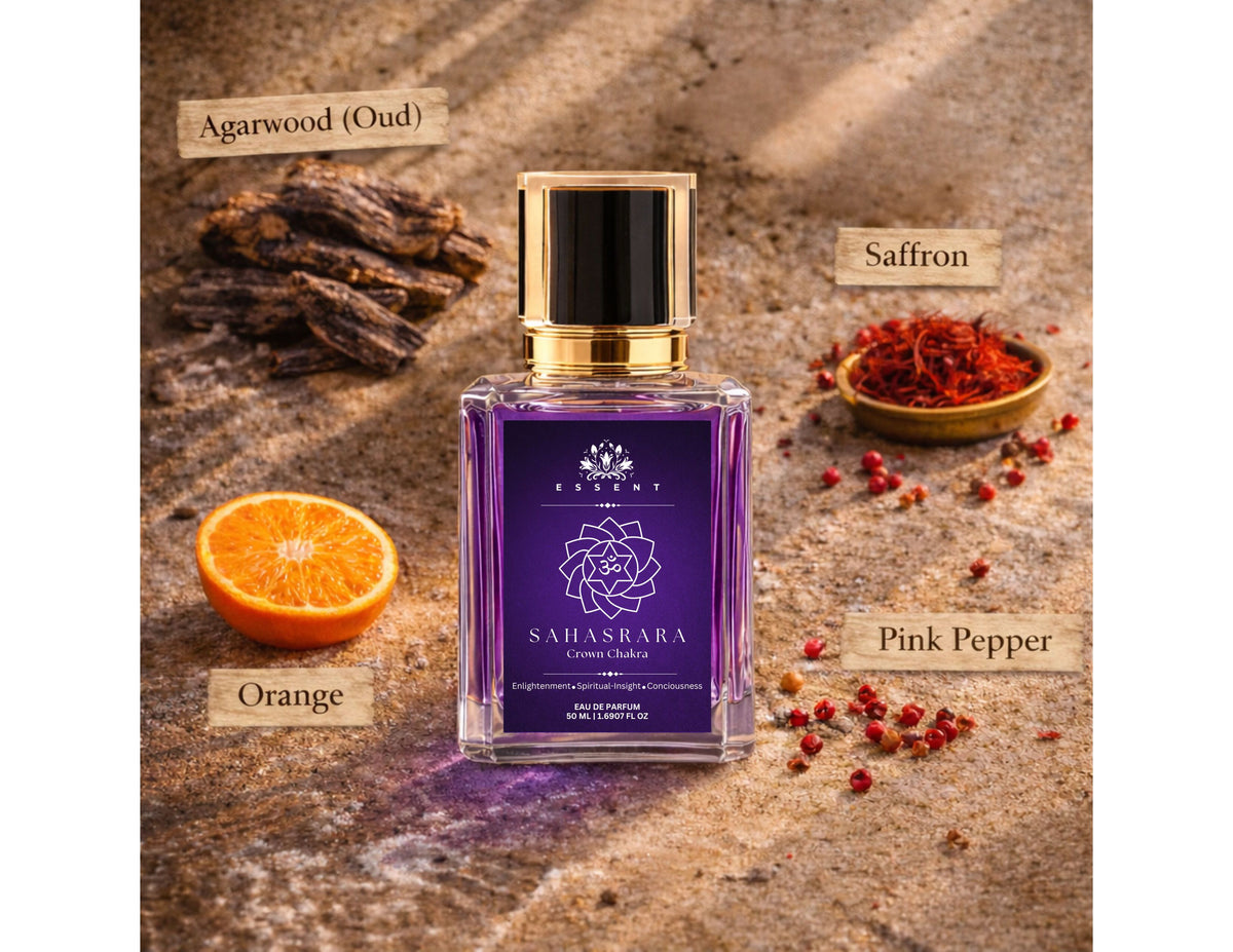 Essent Sahasrara Crown Chakra Spiritual 50 ml eau de parfum bottle — fresh citrus, view 2