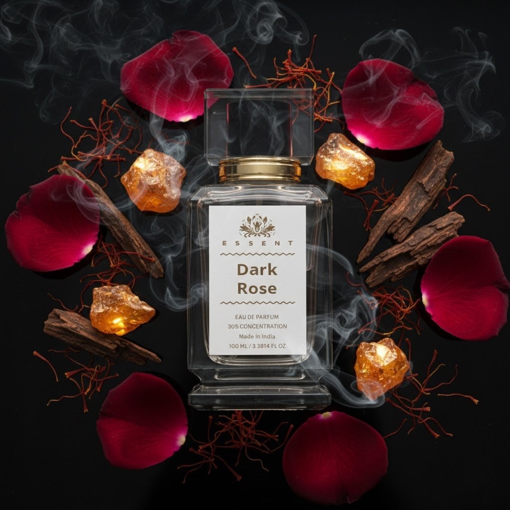 Essent Dark Rose 30 ml eau de parfum bottle — rose oriental, view 4