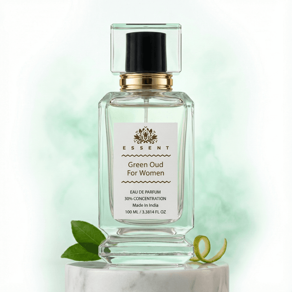 Essent Green Oud 30 ml eau de parfum bottle — oud & amber
