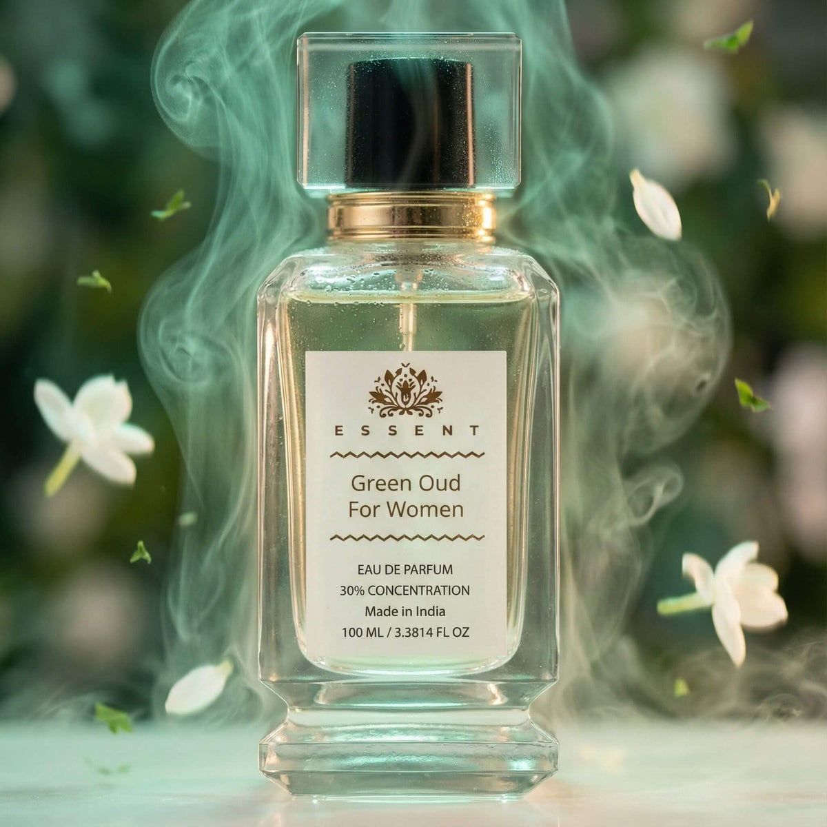 Essent Green Oud 30 ml eau de parfum bottle — oud & amber, view 3