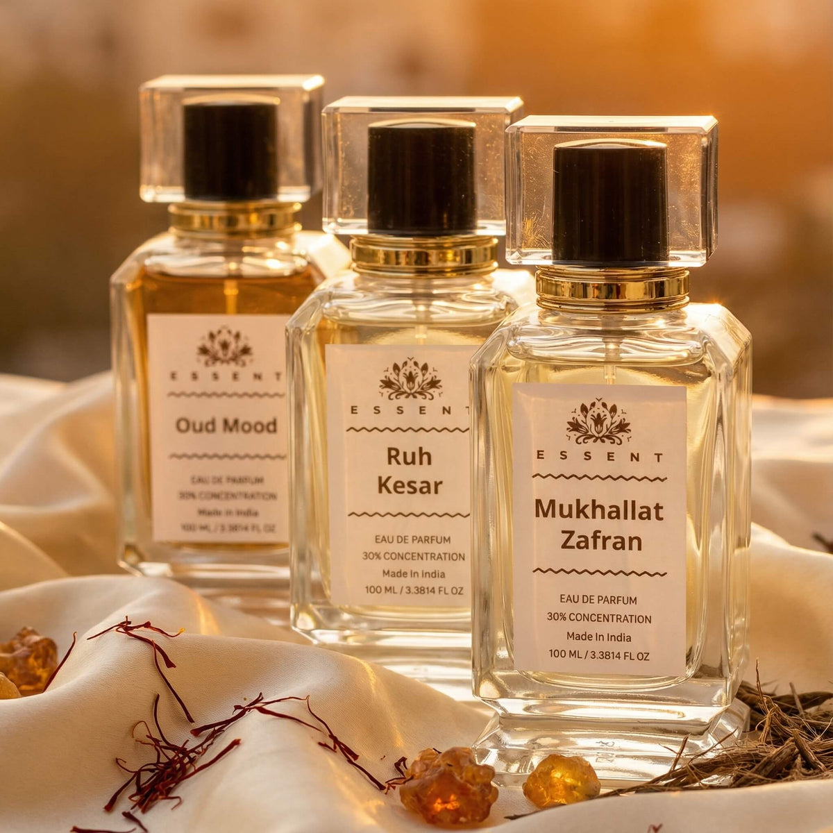 Essent The Golden Hour Set: Saffron & Amber Edition 50 ml roll-on attar bottle — spicy oriental, view 3