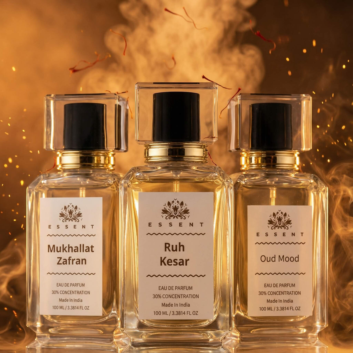Essent The Golden Hour Set: Saffron & Amber Edition 50 ml roll-on attar bottle — spicy oriental