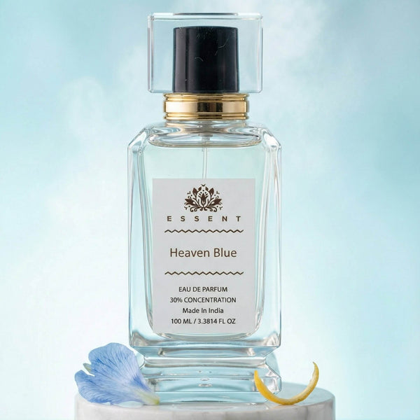 Essent Heaven Blue 30 ml eau de parfum bottle — white floral