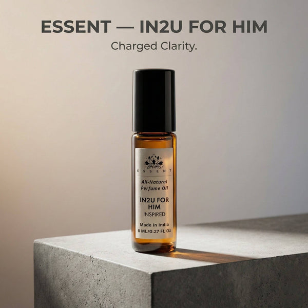 Essent IN2U for Him 8 ml roll-on attar bottle — fresh citrus