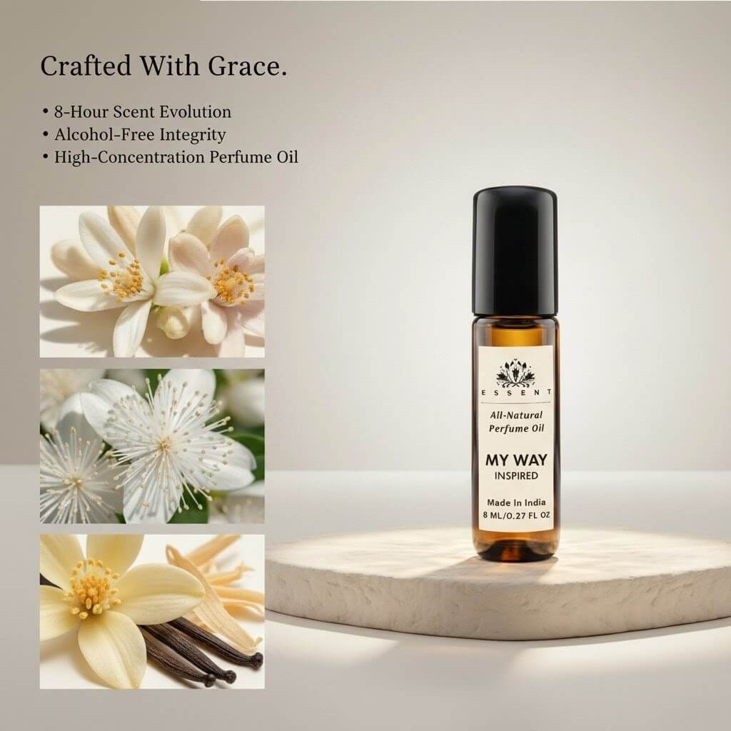 Essent My Way 8 ml roll-on attar bottle — white floral, view 3