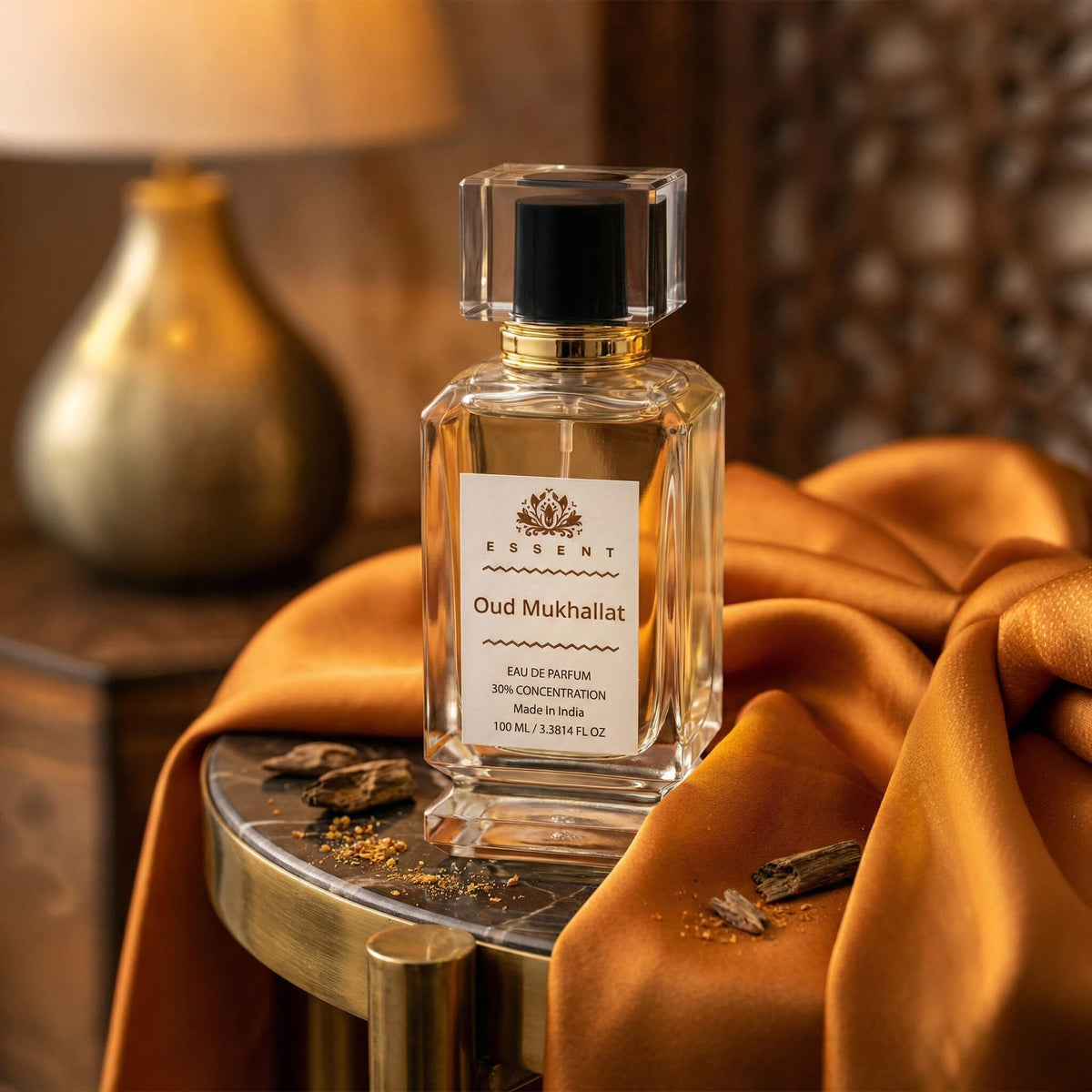 Essent Oud Mukhallat 30 ml eau de parfum bottle — oud & amber, view 2