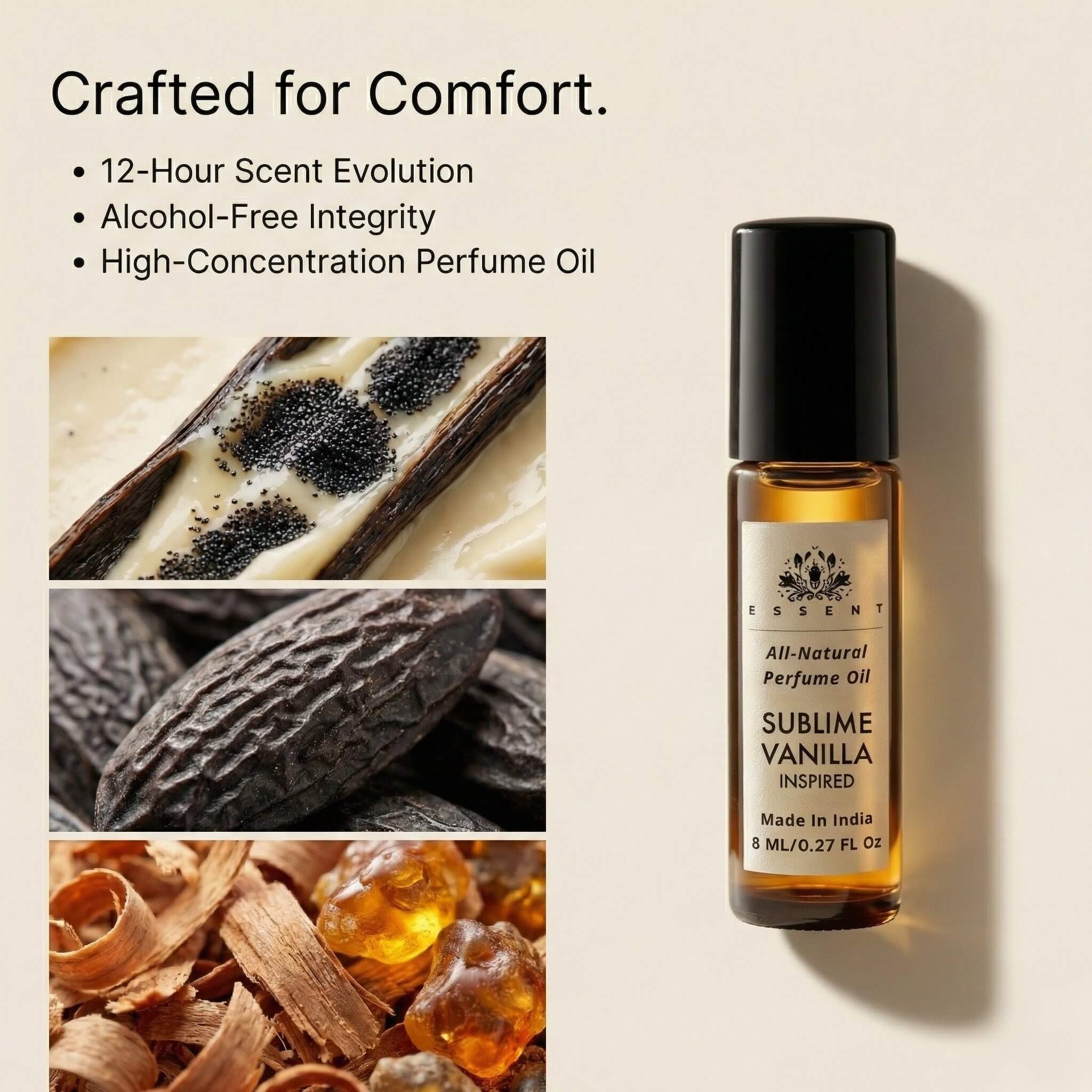 Essent Sublime Vanilla-Inspired Roll-On Attar/ Perfume Oil
