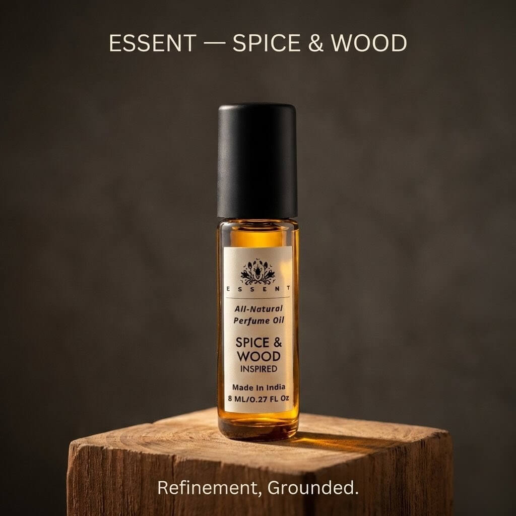 Essent Spice & Wood-Inspired Roll-On Attar/ Perfume Oil